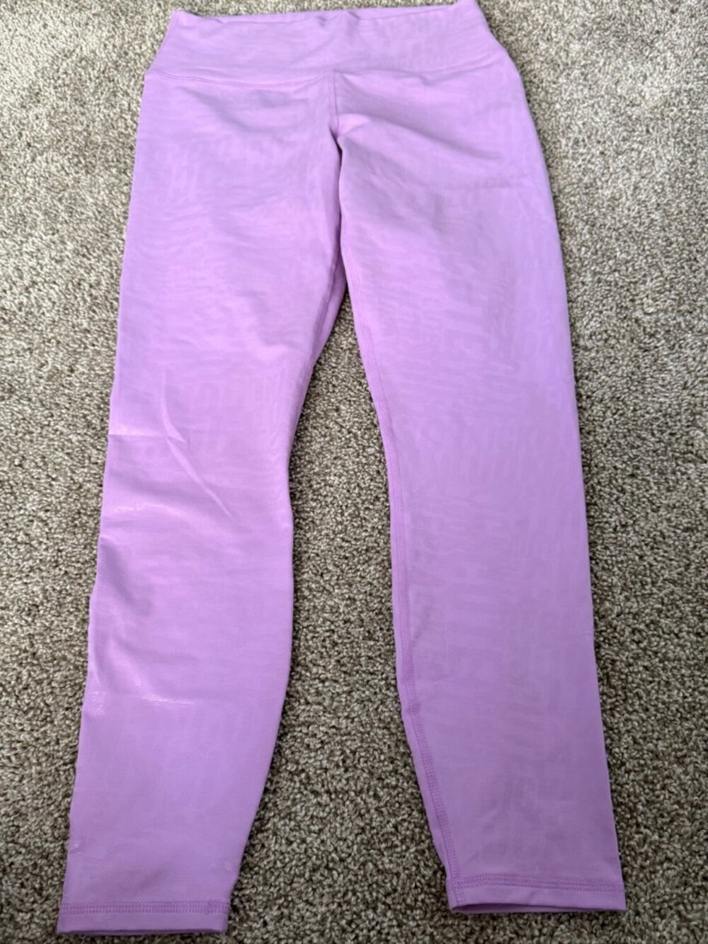 Fabletics Leggings Size S Lilac Kick Butt Look Cute Embossed FB1794